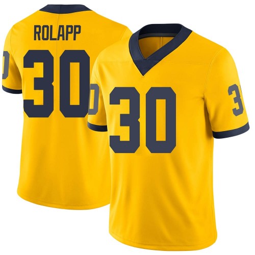 Will Rolapp Michigan Wolverines Men's NCAA #30 Maize Limited Brand Jordan College Stitched Football Jersey RMS3454BB